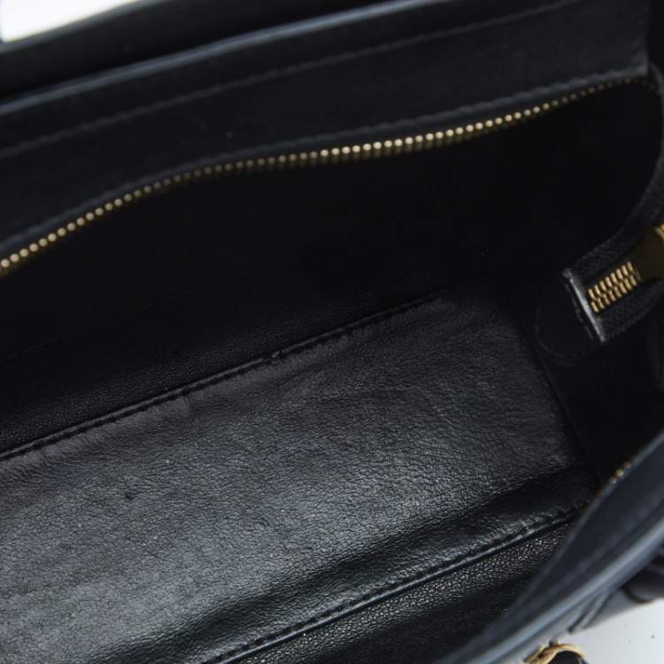 Pre Owned Céline Multicolor Leather and Suede Nano Luggage Tote