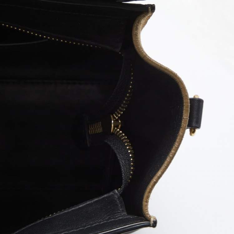 Pre Owned Céline Multicolor Leather and Suede Nano Luggage Tote
