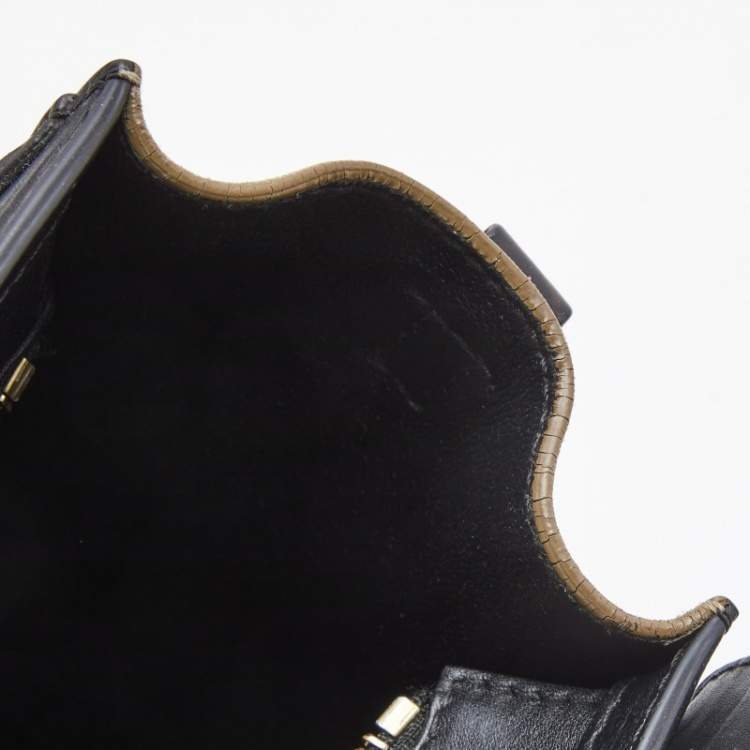 Pre Owned Céline Multicolor Leather and Suede Nano Luggage Tote
