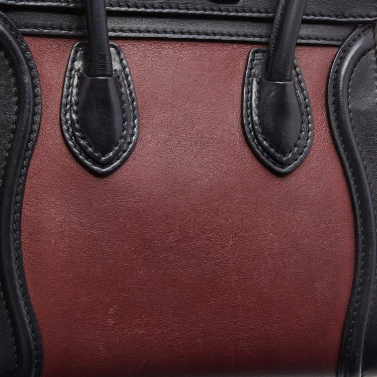 Pre Owned Céline Multicolor Leather and Suede Nano Luggage Tote