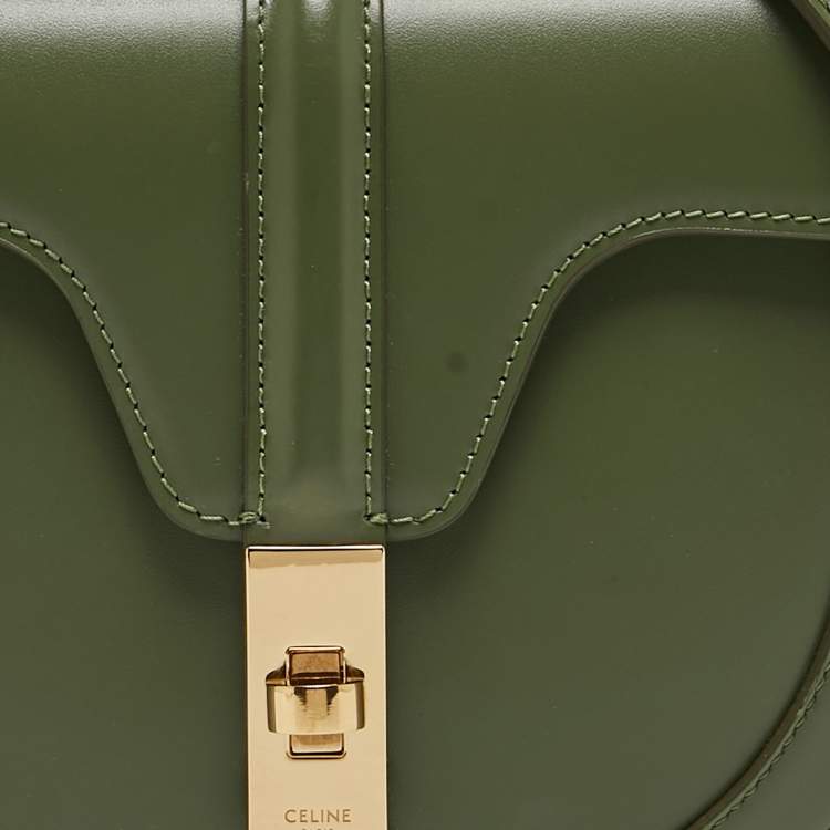 Pre Owned Celine Green Leather Small Besace 16 Shoulder Bag