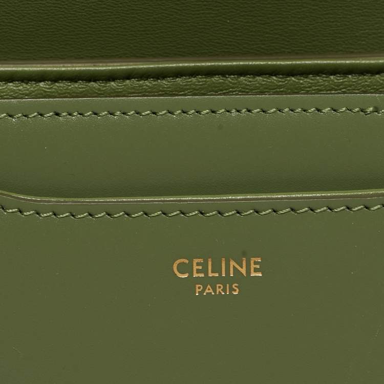 Pre Owned Celine Green Leather Small Besace 16 Shoulder Bag