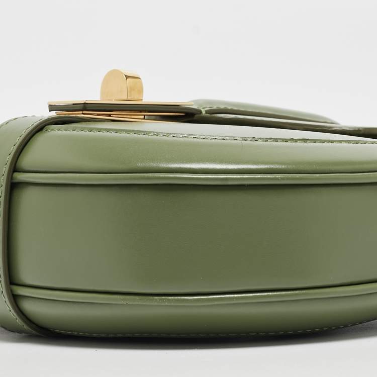 Pre Owned Celine Green Leather Small Besace 16 Shoulder Bag