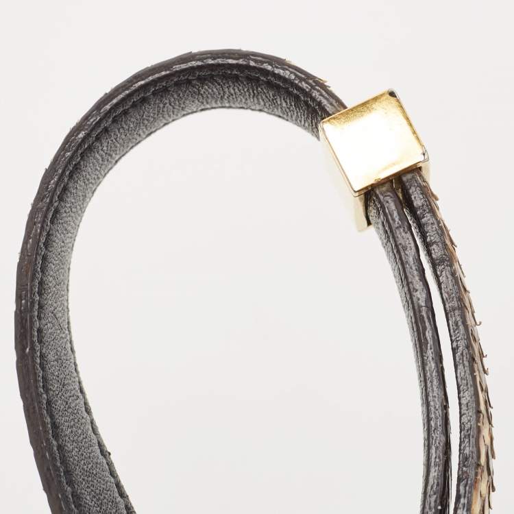 Pre Owned Celine Beige/Grey Python Medium Classic Box Shoulder Bag