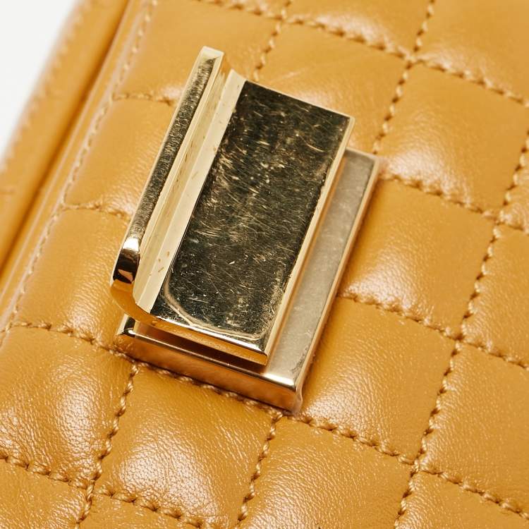 Pre Owned Celine Tan Quilted Leather Small C Flap Bag