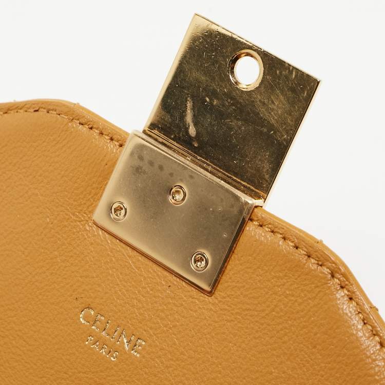 Pre Owned Celine Tan Quilted Leather Small C Flap Bag