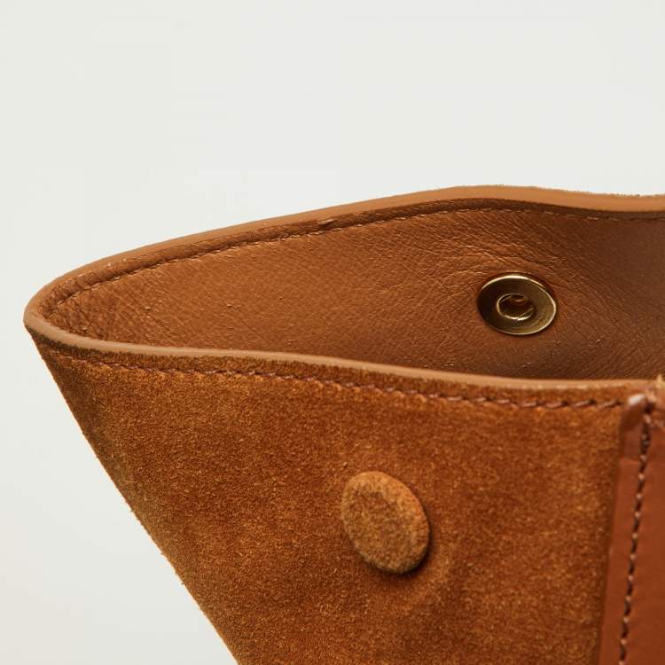 Pre Owned Celine Tan Leather and Suede Medium Trapeze Bag
