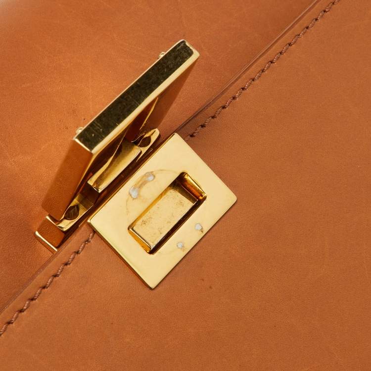 Pre Owned Celine Tan Leather and Suede Medium Trapeze Bag
