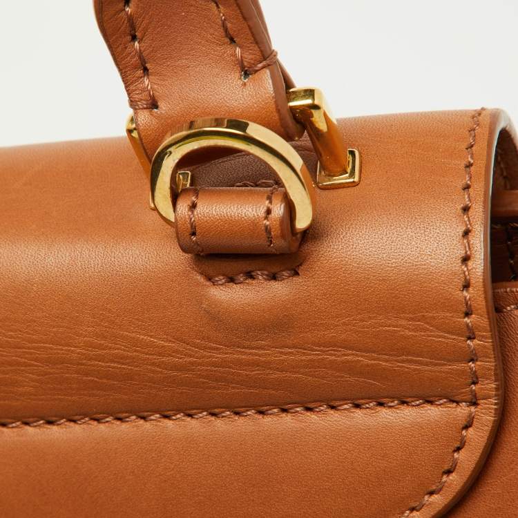 Pre Owned Celine Tan Leather and Suede Medium Trapeze Bag