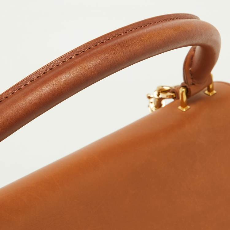 Pre Owned Celine Tan Leather and Suede Medium Trapeze Bag