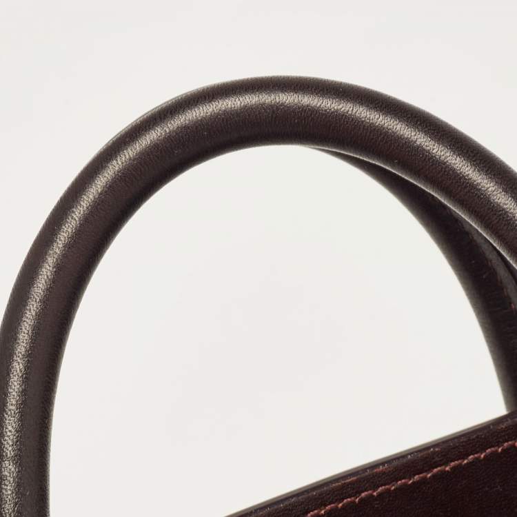 Pre Owned Celine Tri Color Leather Nano Luggage Tote