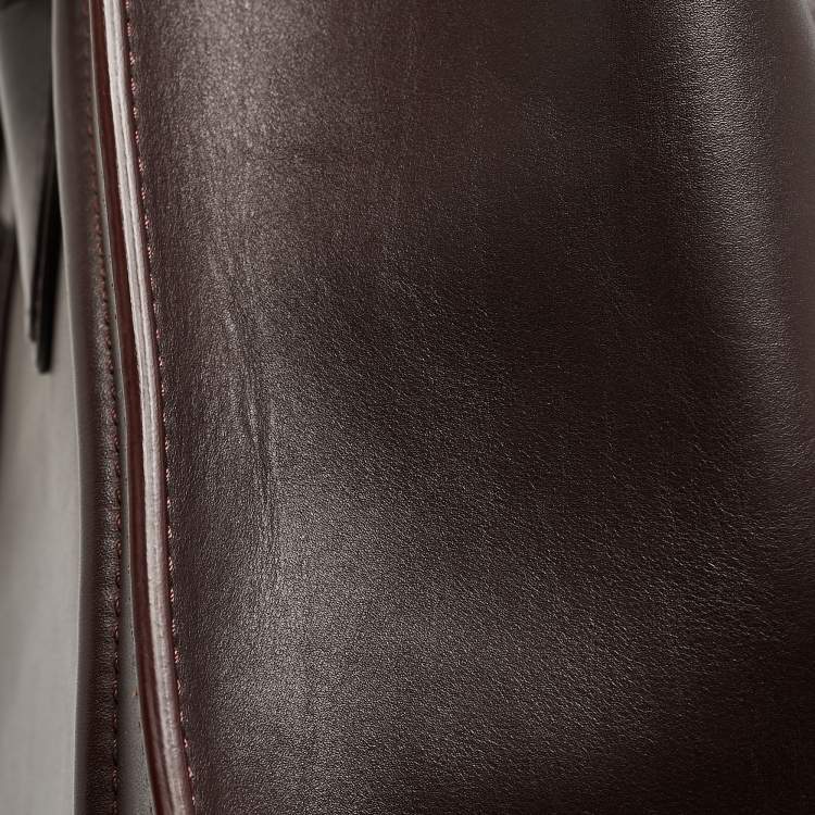 Pre Owned Celine Dark Burgundy Leather Mini Luggage Tote