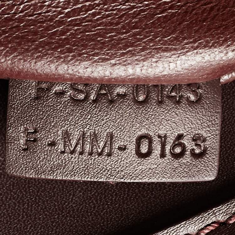 Pre Owned Celine Dark Burgundy Leather Mini Luggage Tote