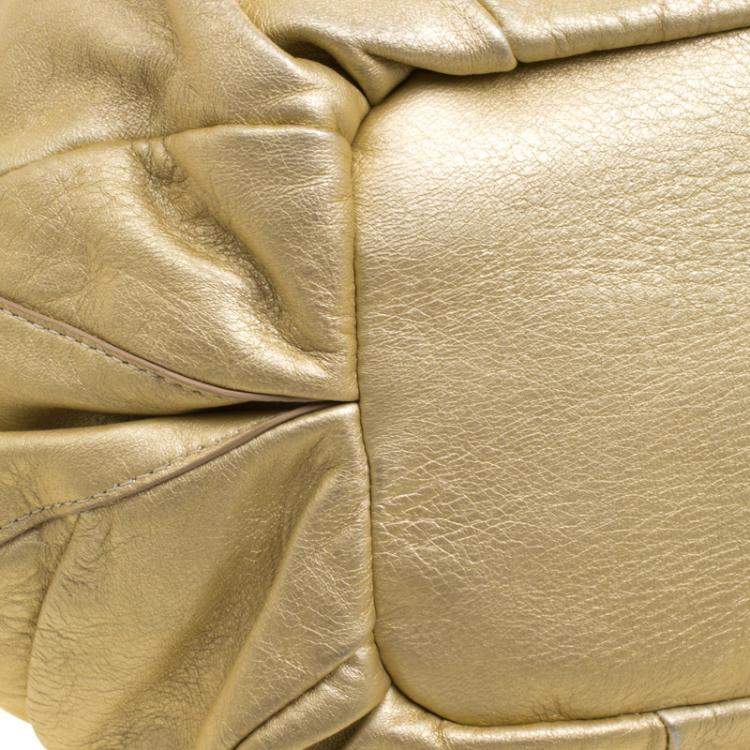 Pre Owned Celine Metallic Gold Leather Bittersweet Hobo