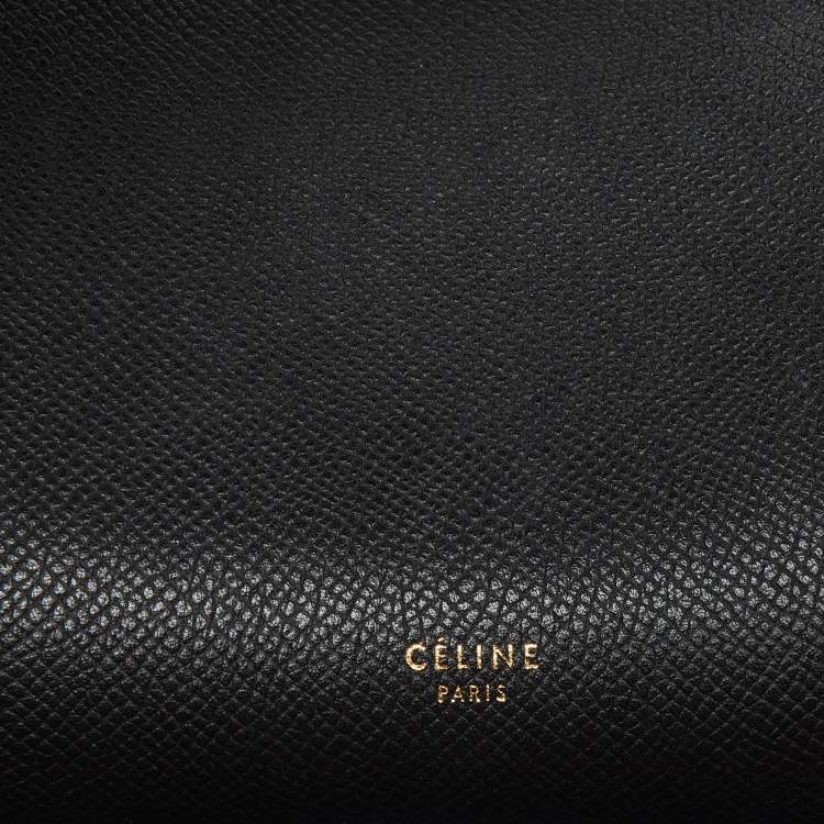 Pre Owned Celine Black Leather Mini Belt Top Handle Bag