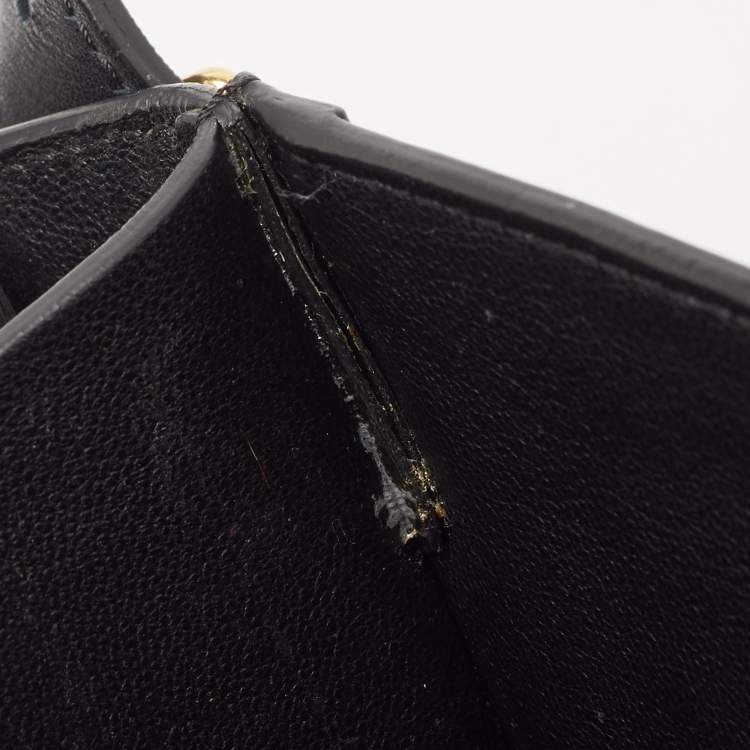 Pre Owned Celine Black/Grey Canvas and Leather Diamond Shoulder Bag