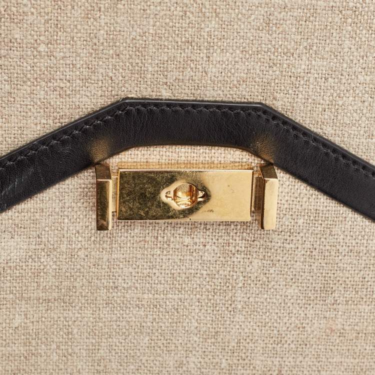 Pre Owned Celine Black/Grey Canvas and Leather Diamond Shoulder Bag