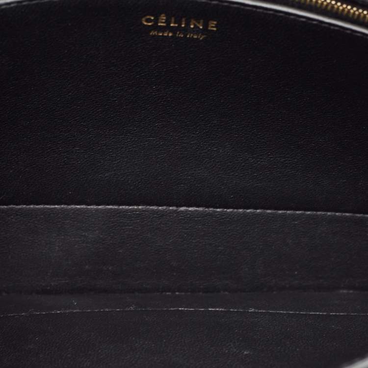 Pre Owned Celine Black/Grey Canvas and Leather Diamond Shoulder Bag