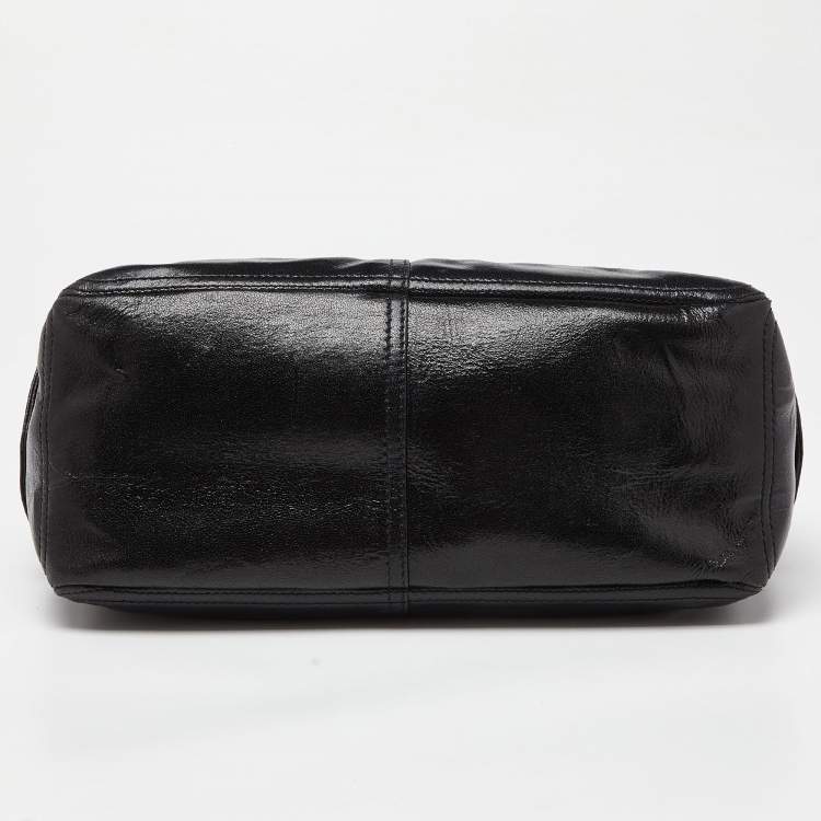 Pre Owned Celine Black Quilted Glossy Leather Boogie Tote