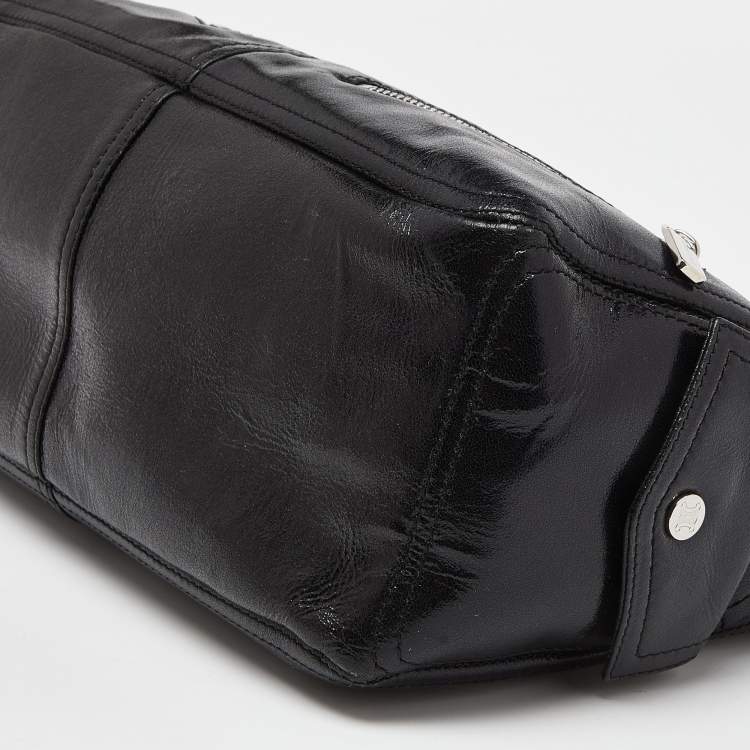 Pre Owned Celine Black Quilted Glossy Leather Boogie Tote
