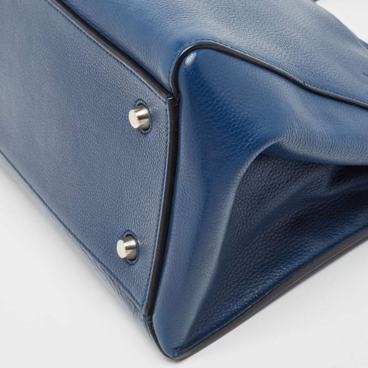 Pre Owned Celine Blue Leather Medium Edge Top Handle Bag