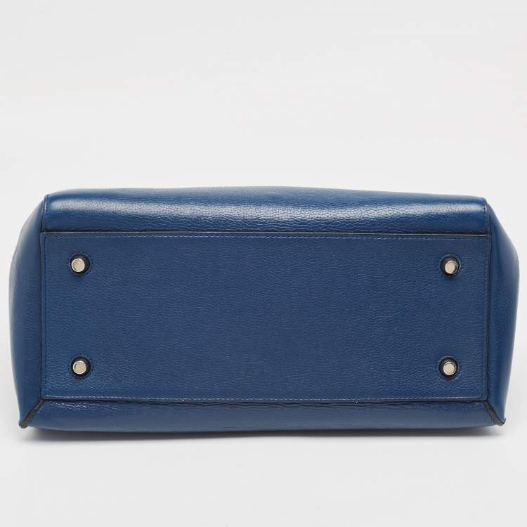 Pre Owned Celine Blue Leather Medium Edge Top Handle Bag