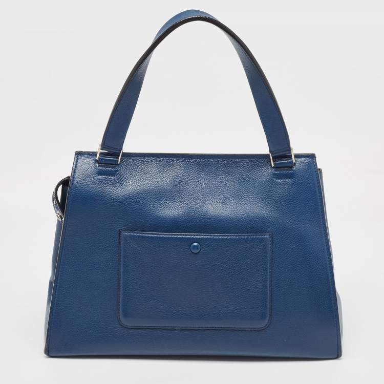 Pre Owned Celine Blue Leather Medium Edge Top Handle Bag