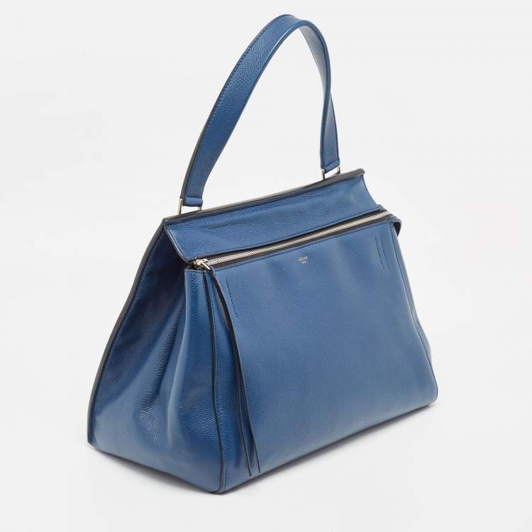 Pre Owned Celine Blue Leather Medium Edge Top Handle Bag