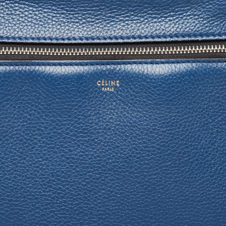 Pre Owned Celine Blue Leather Medium Edge Top Handle Bag