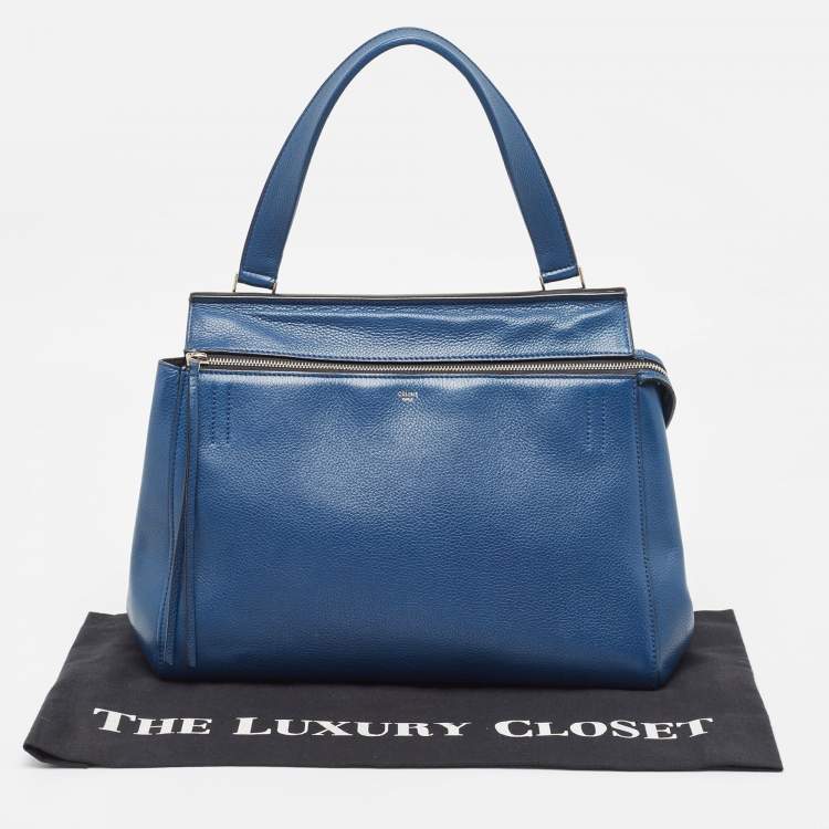 Pre Owned Celine Blue Leather Medium Edge Top Handle Bag