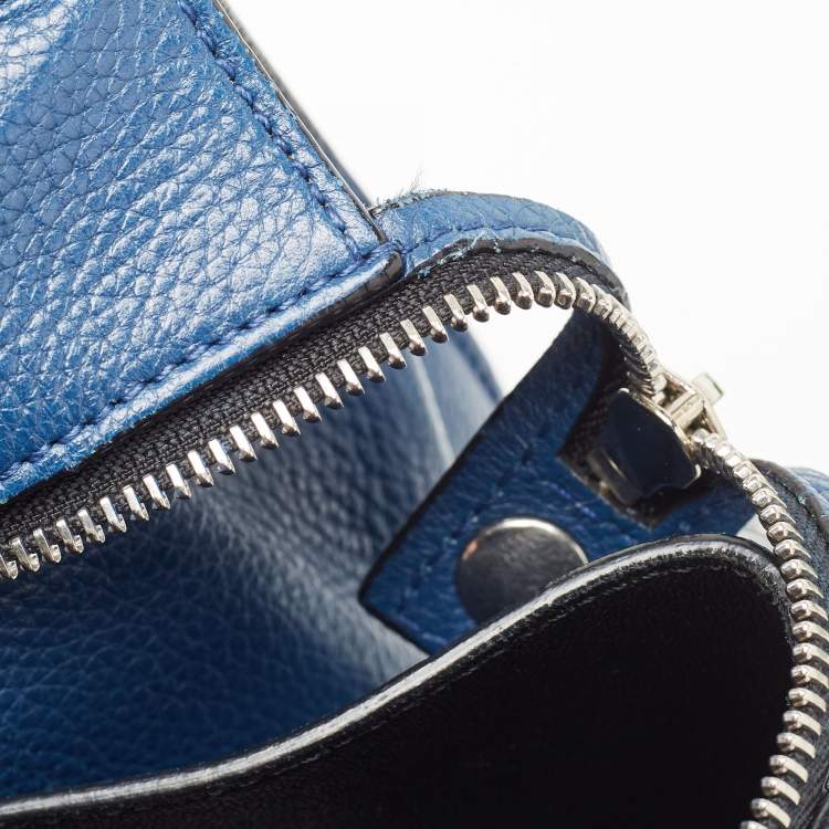 Pre Owned Celine Blue Leather Medium Edge Top Handle Bag