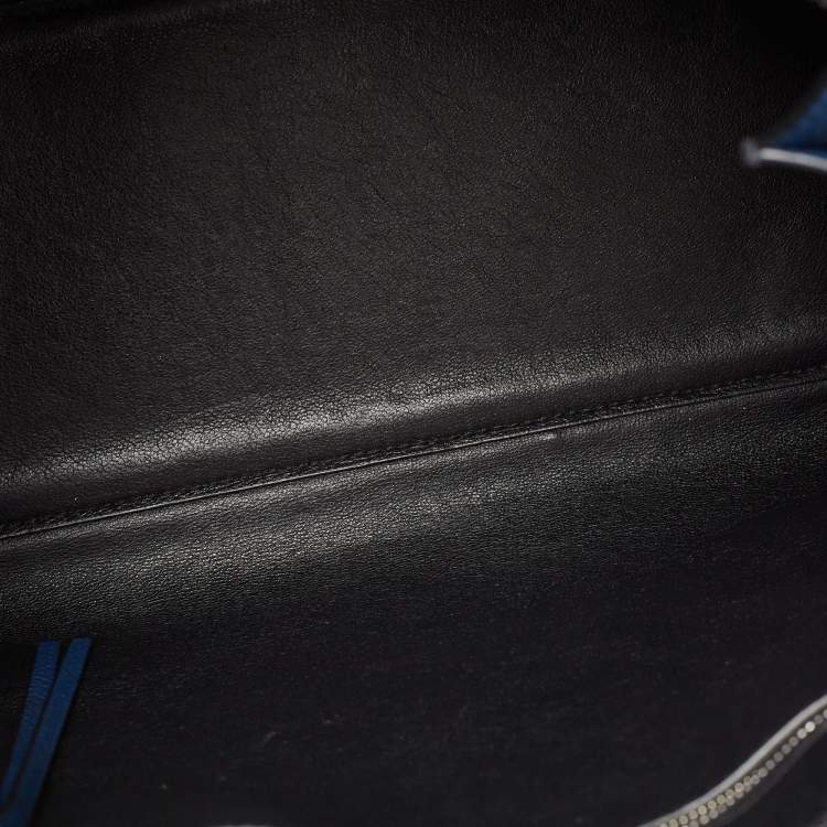 Pre Owned Celine Blue Leather Medium Edge Top Handle Bag