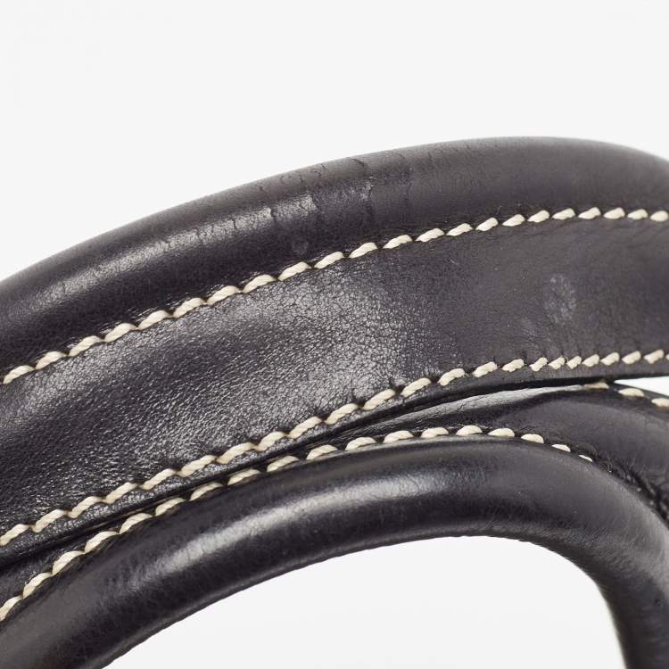 Pre Owned Celine Black/Grey Wool and Leather Ella Frame Bag