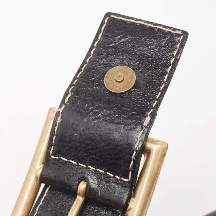 Pre Owned Celine Black/Grey Wool and Leather Ella Frame Bag