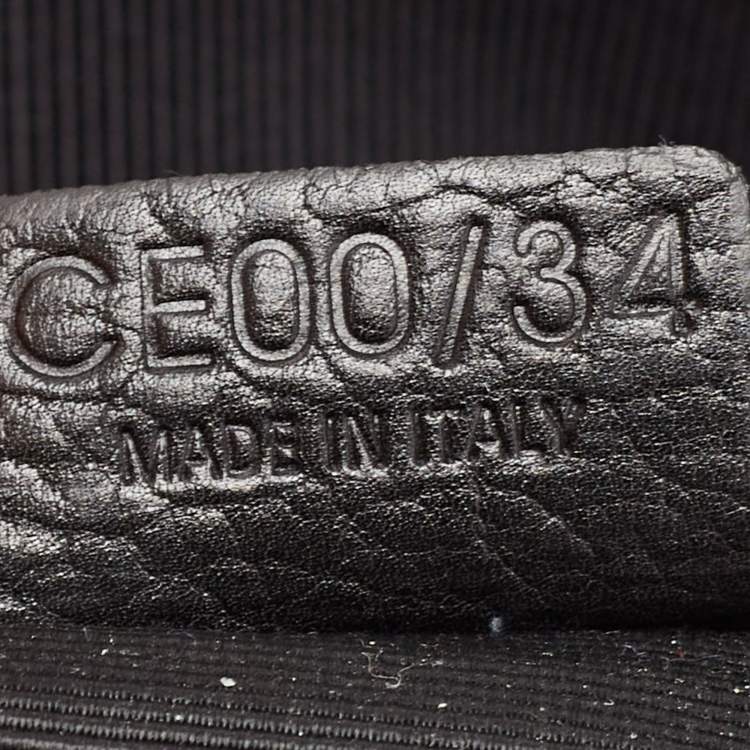 Pre Owned Celine Black/Grey Wool and Leather Ella Frame Bag