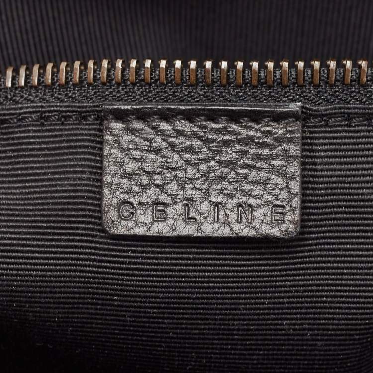 Pre Owned Celine Black/Grey Wool and Leather Ella Frame Bag