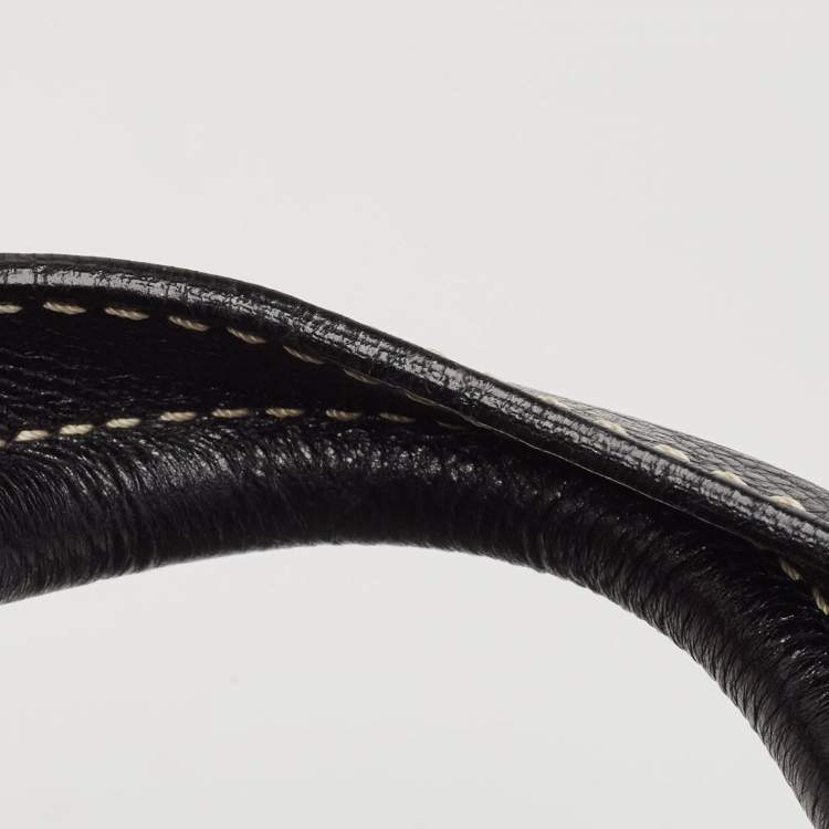 Pre Owned Celine Black/Grey Wool and Leather Ella Frame Bag