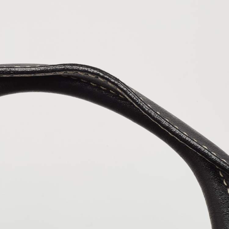 Pre Owned Celine Black/Grey Wool and Leather Ella Frame Bag