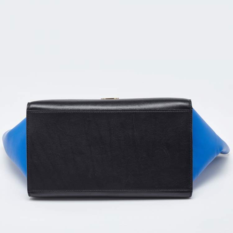 Pre Owned Celine Tri Color Leather Medium Trapeze Bag
