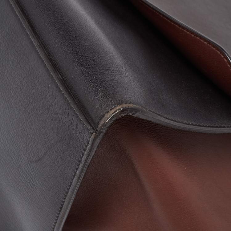 Pre Owned Celine Tricolor Leather Large Trapeze Top Handle Bag