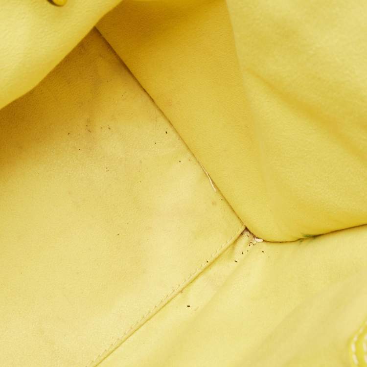 Pre Owned Celine Yellow Leather Mini Luggage Tote