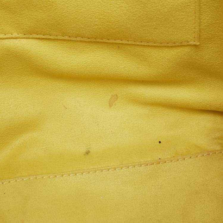 Pre Owned Celine Yellow Leather Mini Luggage Tote