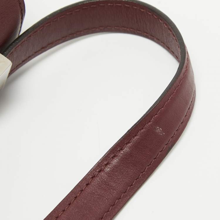 Pre Owned Celine Burgundy/Brown Leather and Python Classic Box Shoulder Bag