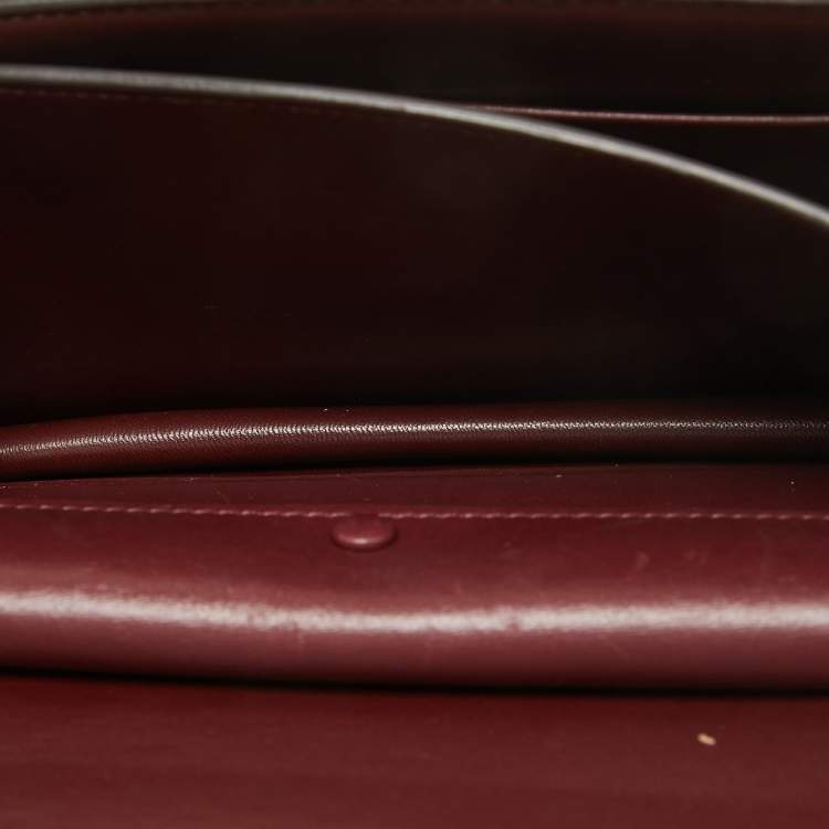 Pre Owned Celine Burgundy/Brown Leather and Python Classic Box Shoulder Bag