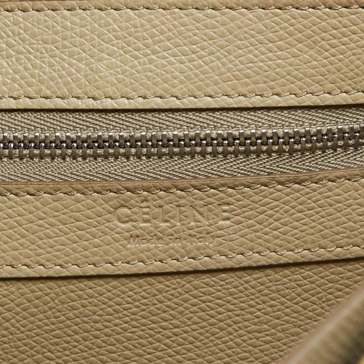 Pre Owned Celine Beige/Orange Leather Small Vertical Cabas Tote