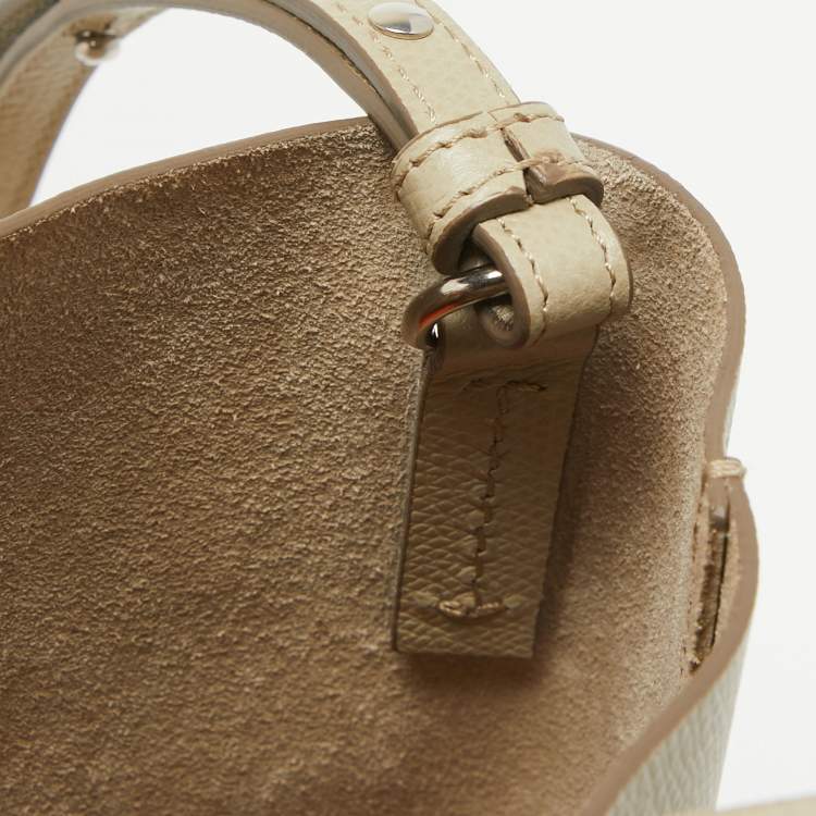 Pre Owned Celine Beige/Orange Leather Small Vertical Cabas Tote