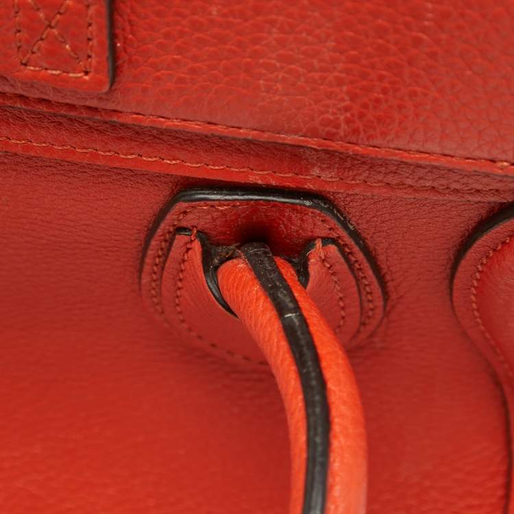 Pre Owned Céline Red Leather Nano Luggage Tote