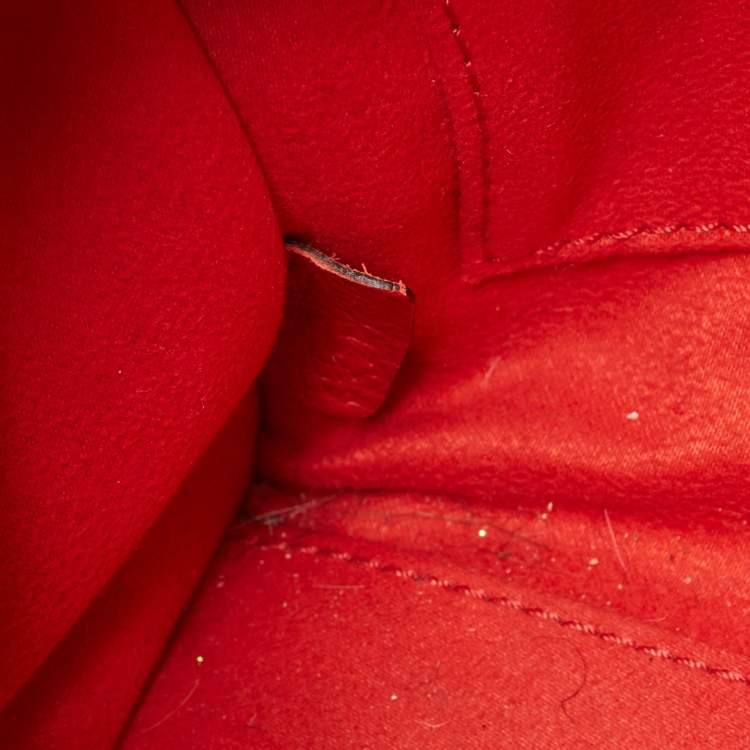 Pre Owned Celine Red Leather Nano Luggage Tote