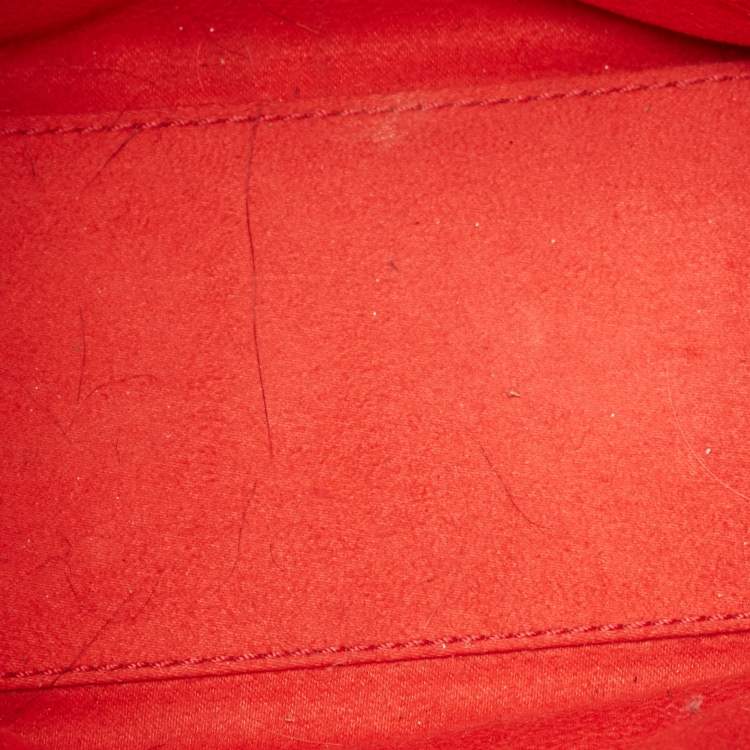 Pre Owned Celine Red Leather Nano Luggage Tote