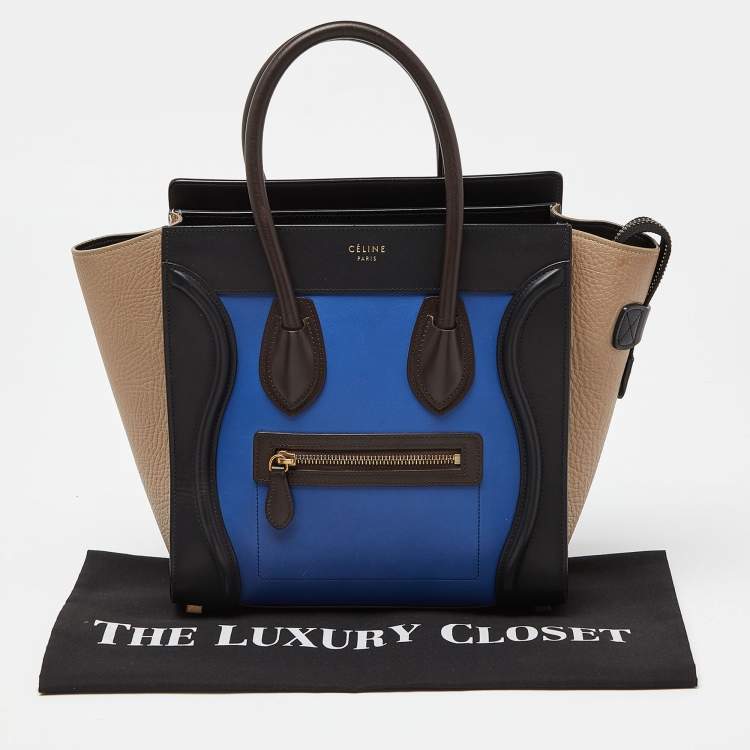 Pre Owned Celine Multicolor Leather Micro Luggage Tote